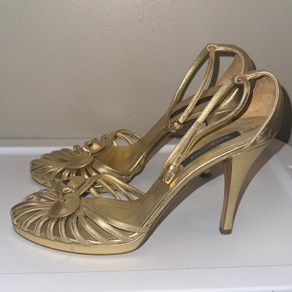 Sergio Rossi Shoes - Sergio Rossi Gold Strappy Heels